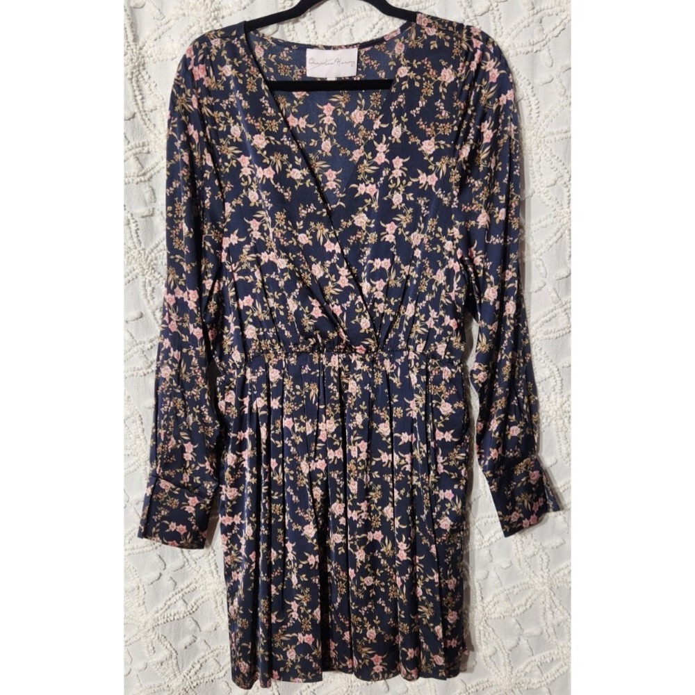 Charles Henry‎ Dress Womens L Floral Navy Feminine Ruffle Mini Twirl Whimsical